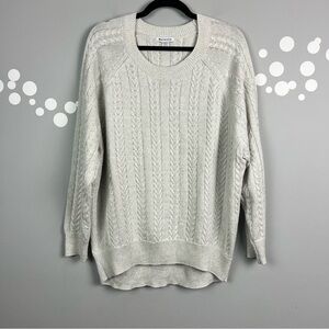 Athleta Crossroads White Metallic Sweater Size 1X